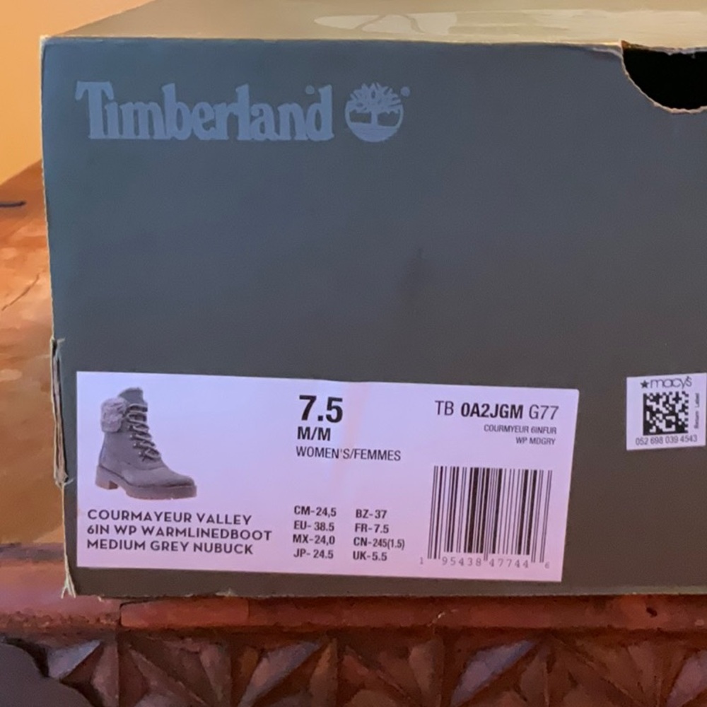 Timberland Courmayeur Valley Lined Boot size 7.5